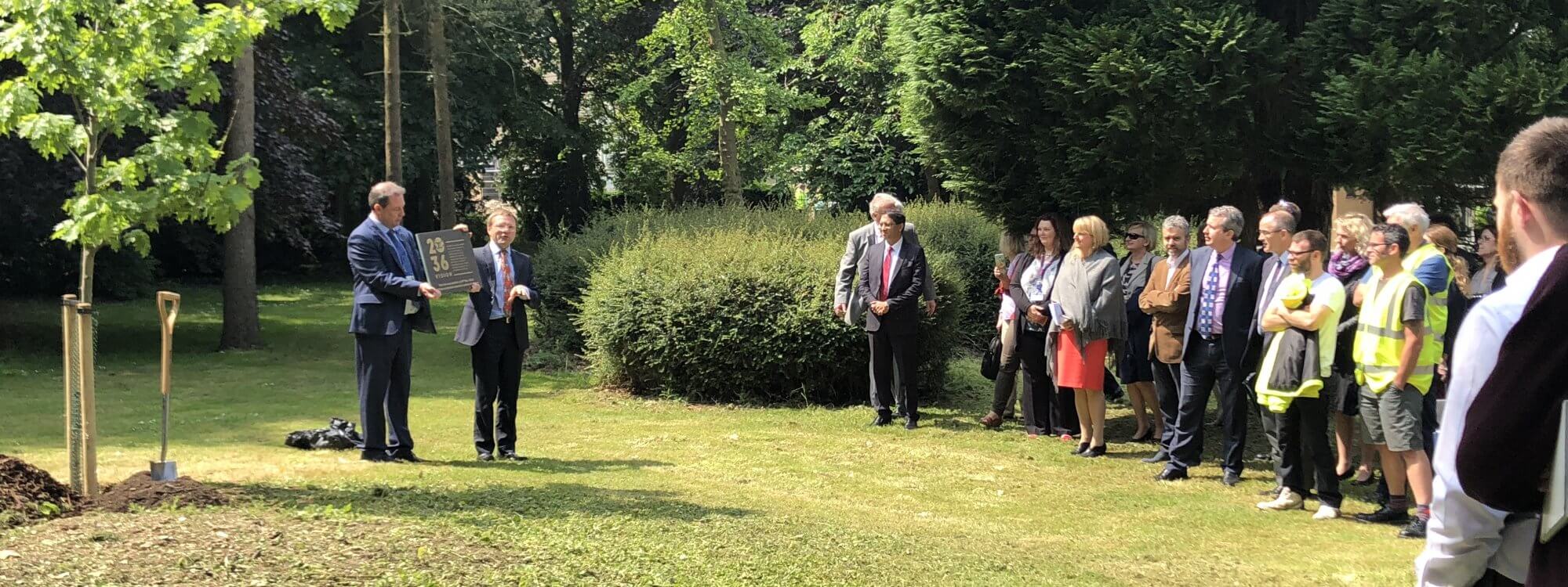 Scott Bader plant an oak tree to mark their journey towards a sustainable future